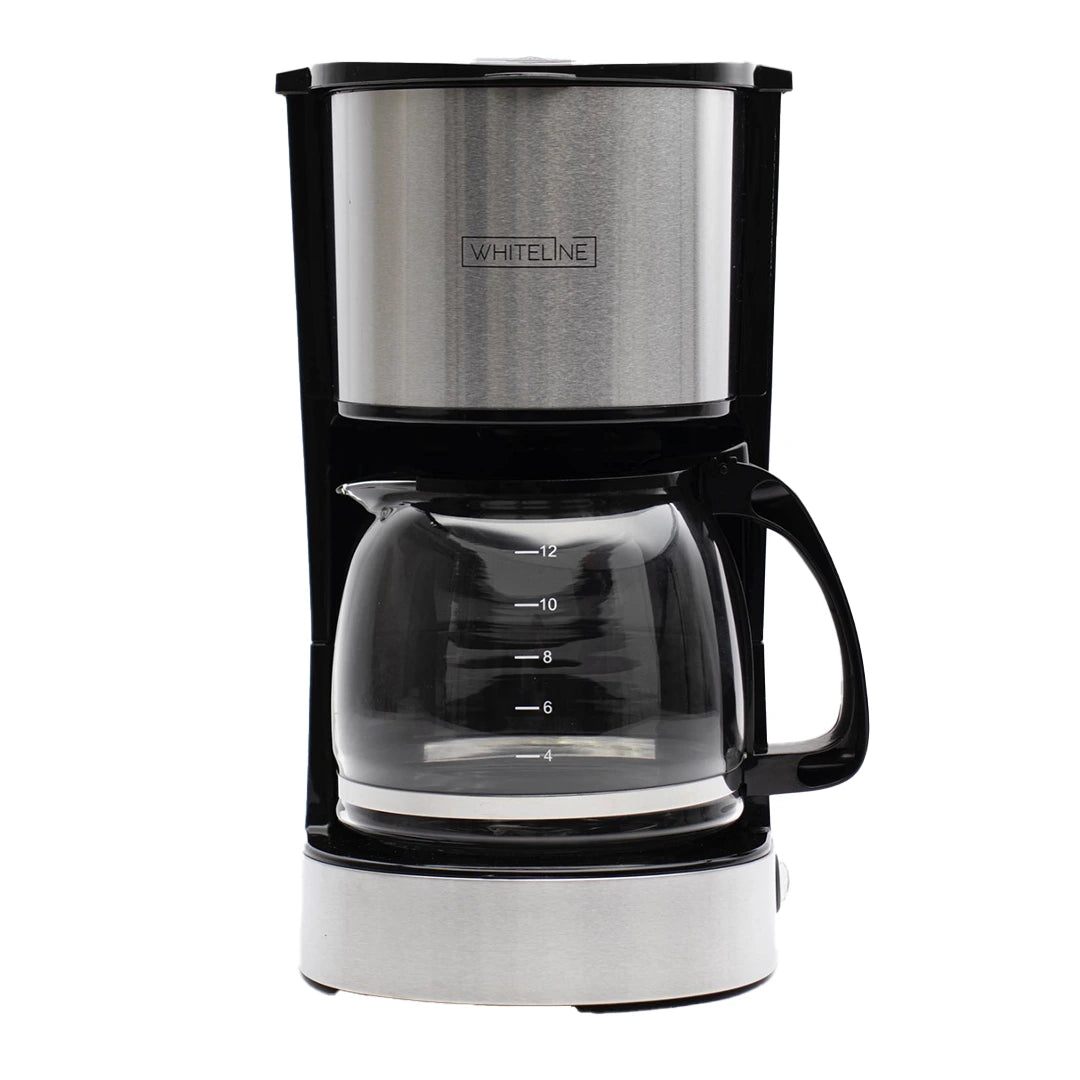 Cafetera 12 Tazas Whiteline Jarra Vidrio Y Filtro 22469759 Color Negro