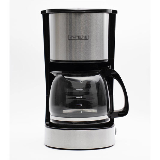 Cafetera 12 Tazas Whiteline Jarra Vidrio Y Filtro 22469759 Color Negro