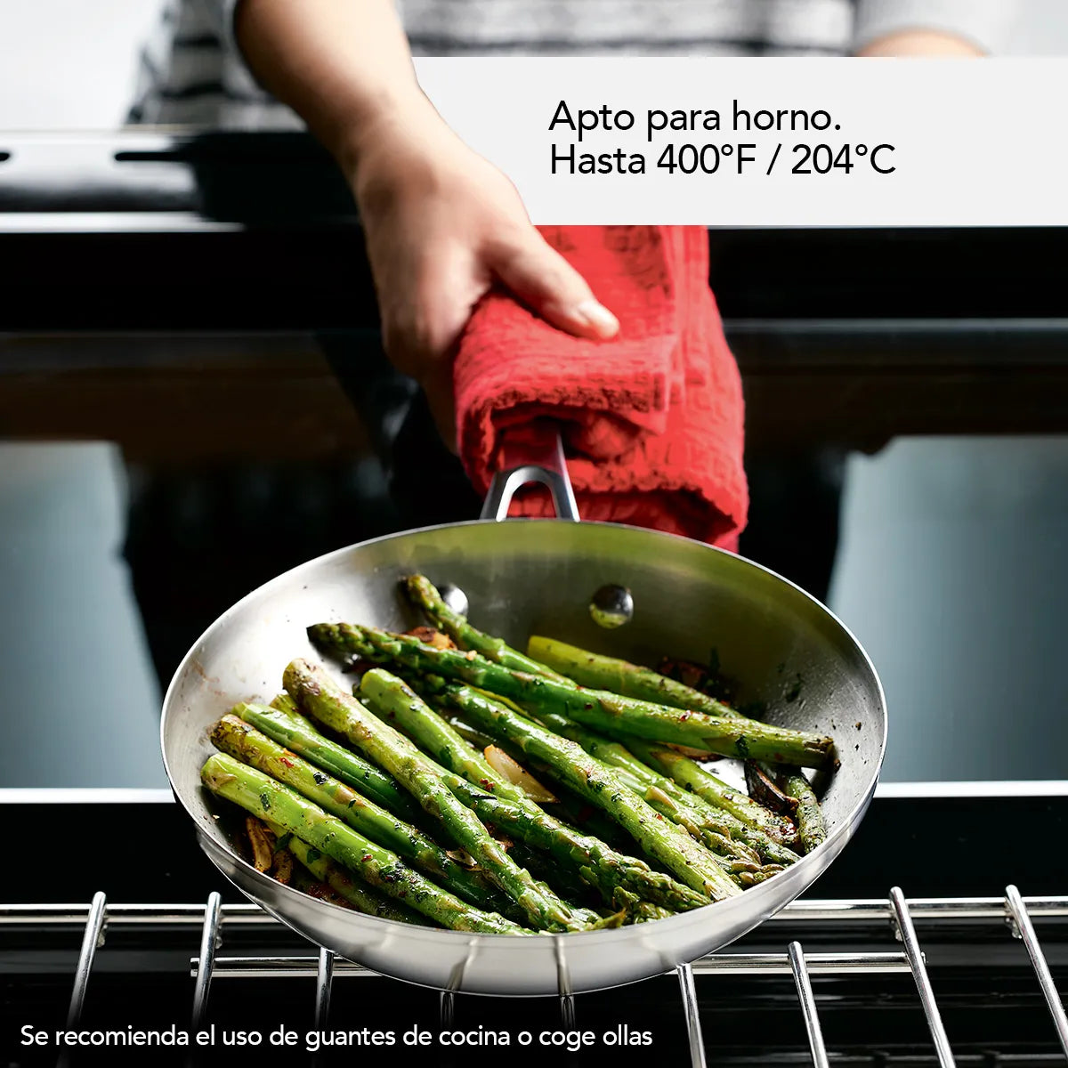 Batería 10Pzs, acero inoxidable, placa de inducción, KitchenAid.