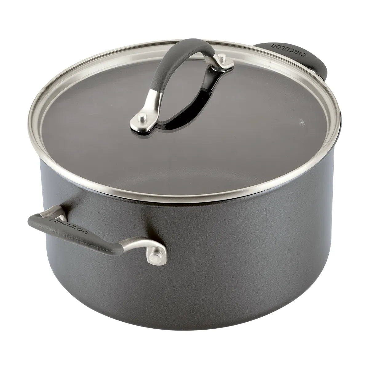 Bateria de cocina 8Pzs antiadherente, placa de inducción, Circulon, gris grafito