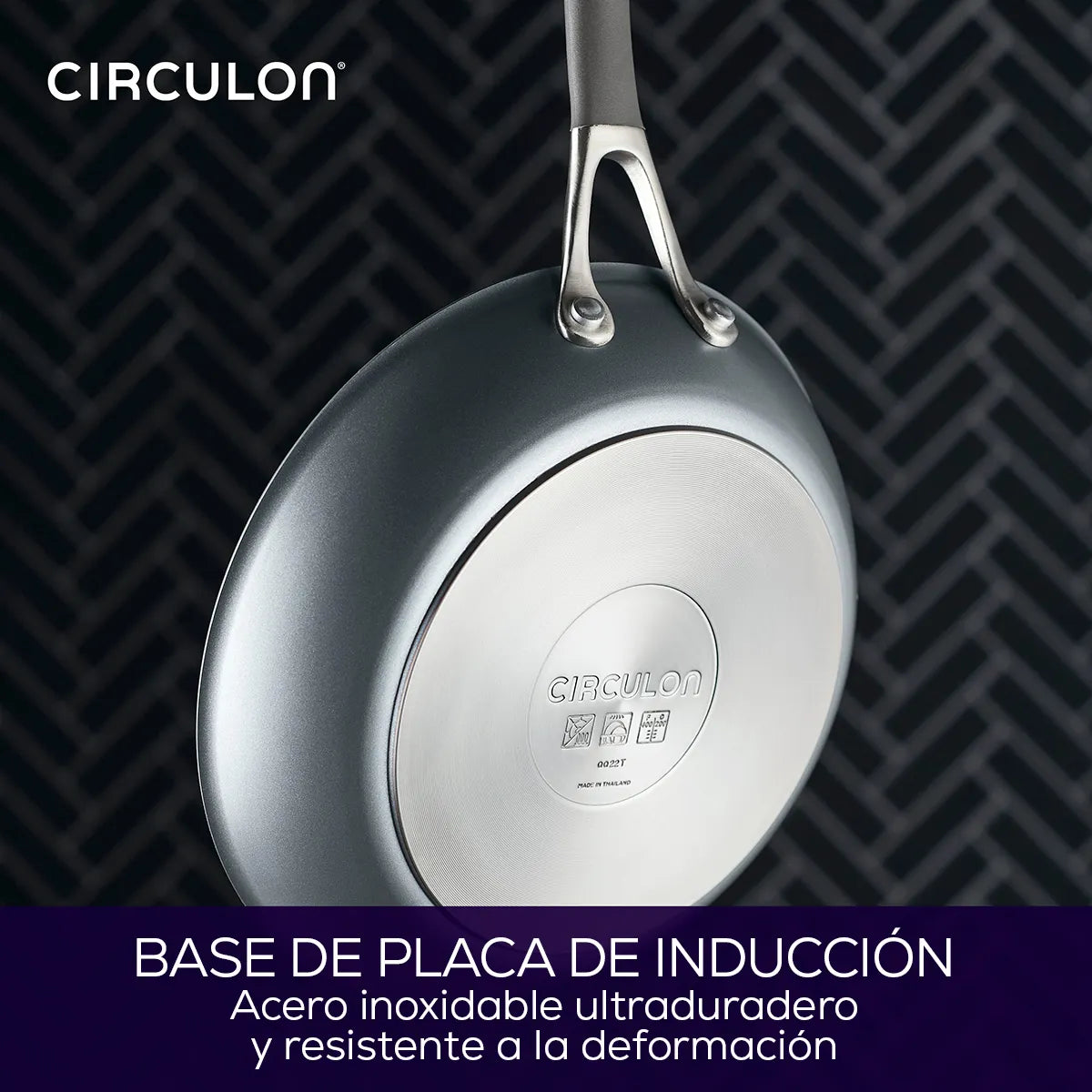 Bateria de cocina 8Pzs antiadherente, placa de inducción, Circulon, gris grafito