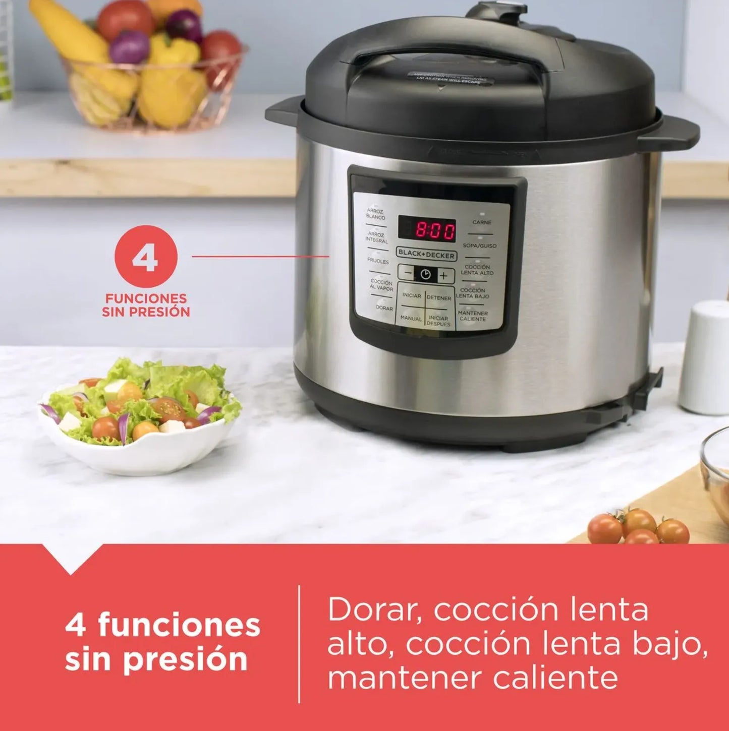 Olla Eléctrica Black+decker Digital De 6 Litros PR100SD