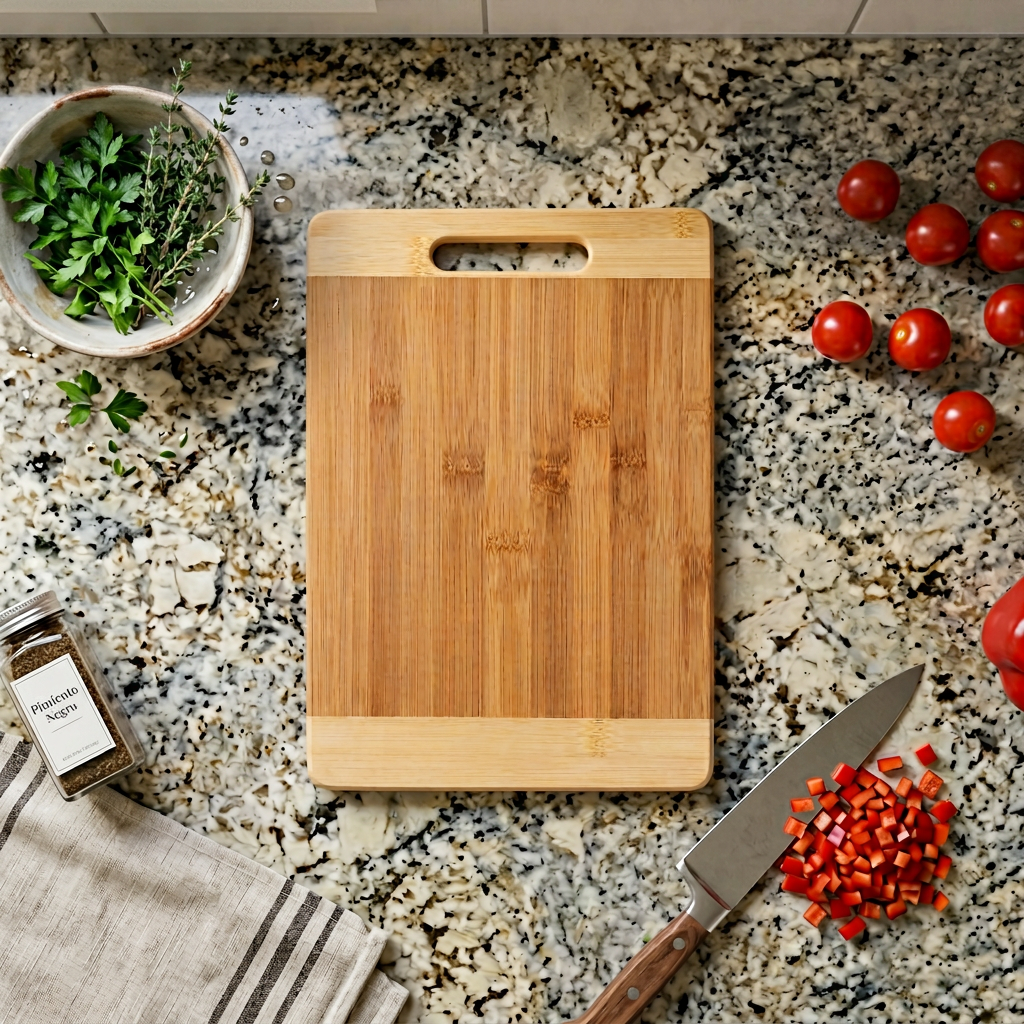 Tabla De Corte Bambú Madera Natural 40x30 Cm Libre De Bpa