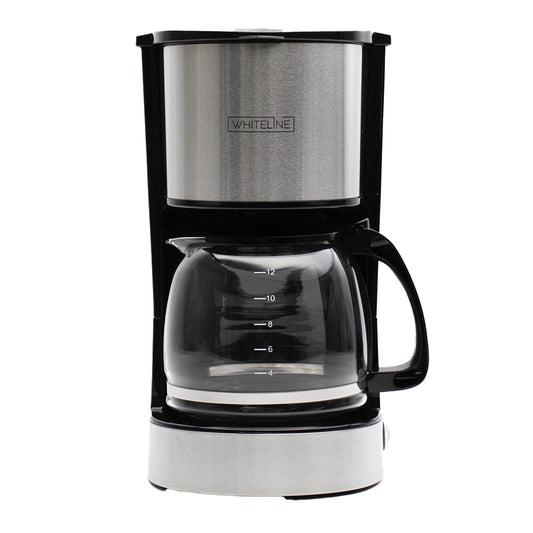 Cafetera 12 Tazas Whiteline Jarra Vidrio Y Filtro 22469759 Color Negro