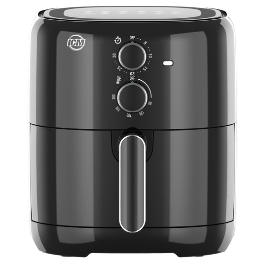Freidora De Aire ICM 4.2L 1500W Manual AF42B Negra Con Control De Temperatura