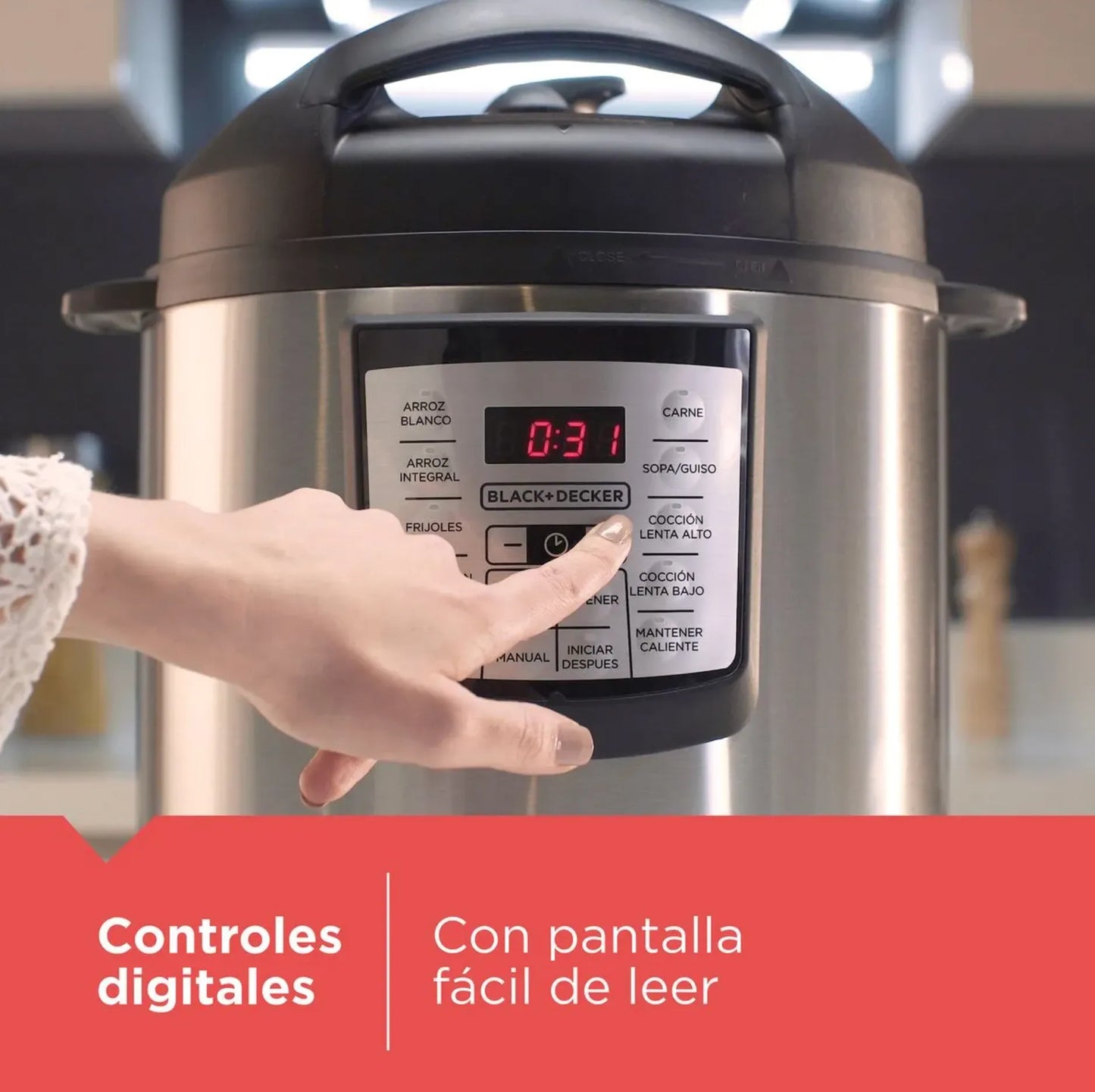 Olla Eléctrica Black+decker Digital De 6 Litros PR100SD