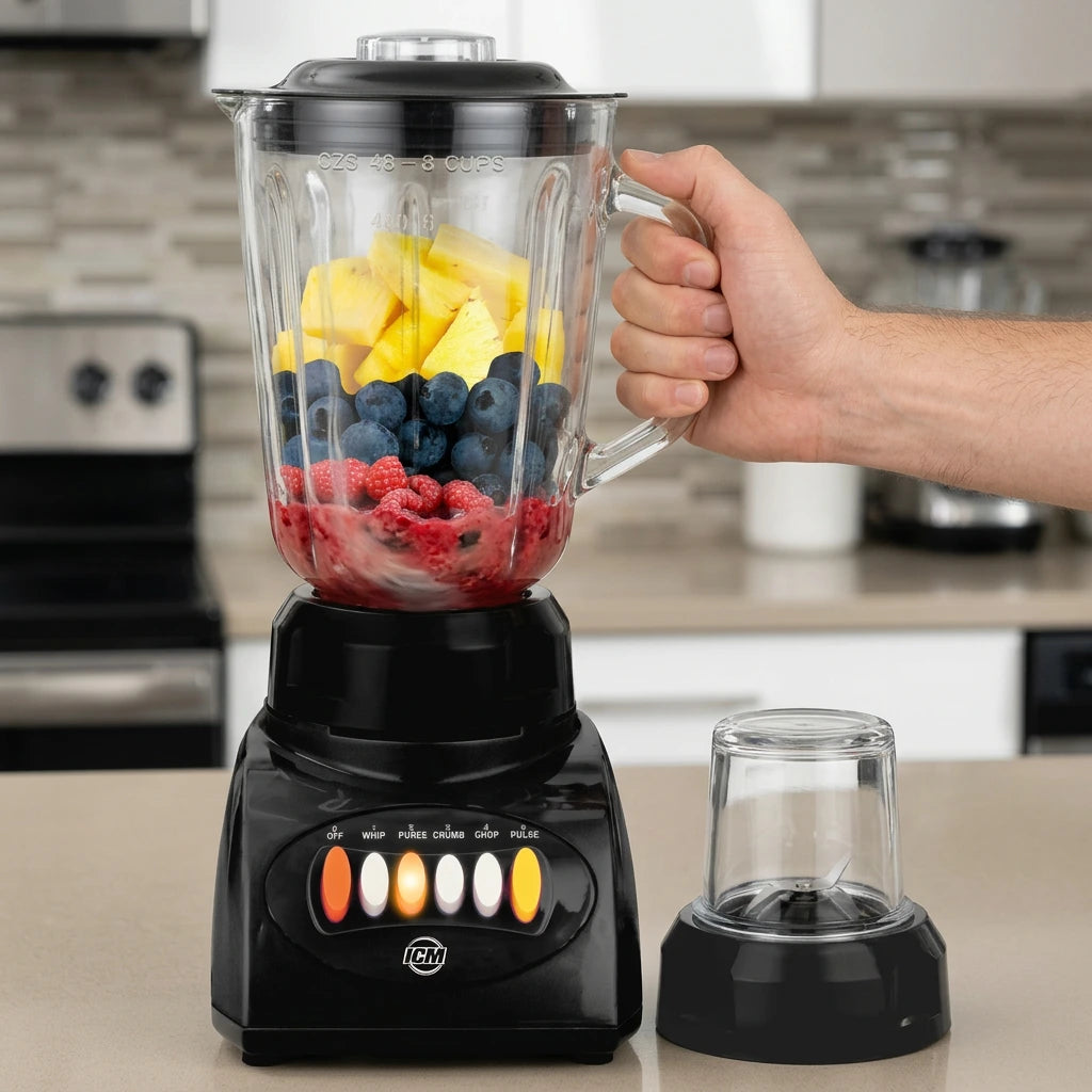 Licuadora Icm MiaMix Vaso Vidrio + PICATODO 400w 125l IB968G